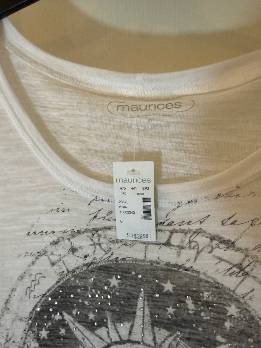 Maurices White Scoop Neck Graphic Tee with Sun & Moon Print - Picture 2 of 3
